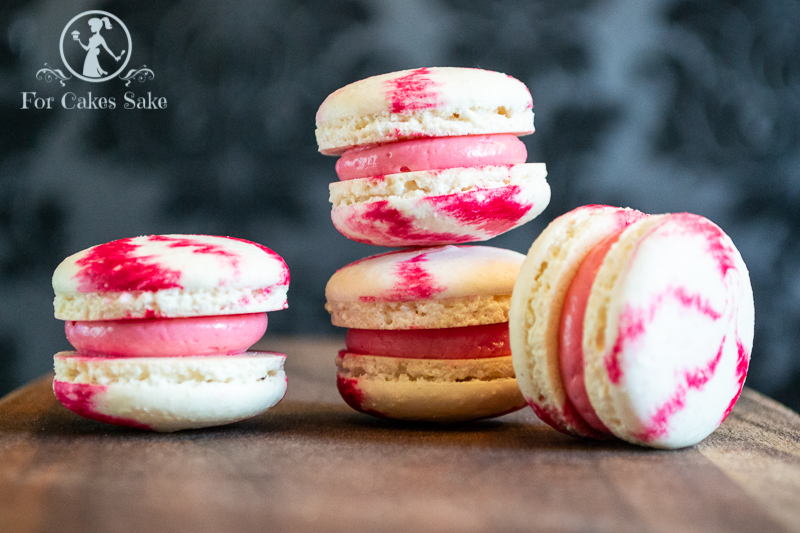 Handmade Raspberry Ripple Macarons