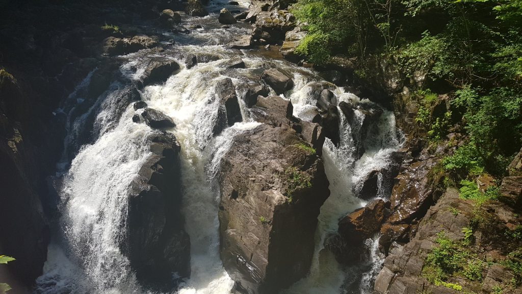 The Black Linn Falls, taken from above.